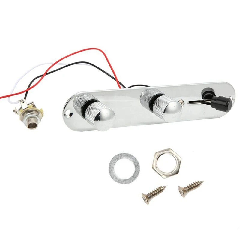 

TOP!-Control Plate Loaded Plated Metal 3-Way Switch Pre Wired Tele Control Plate Tele Guitar Control Plate