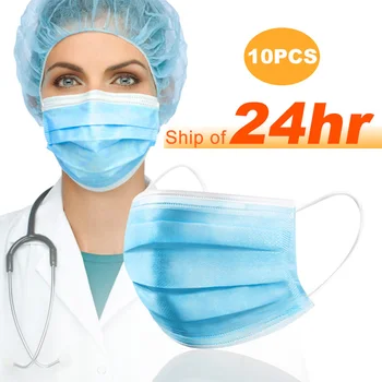 

100 pcs 5 Couches Masque De Protection Masque kn95 masques anti pollution poussière guantes latex détachable anti virus masques