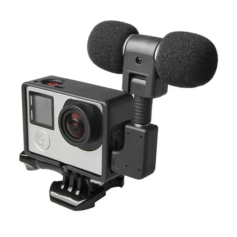 Мини стерео микрофон 3,5 мм микрофон комплект для Go Pro Hero 3/3+/4 спортивной камеры