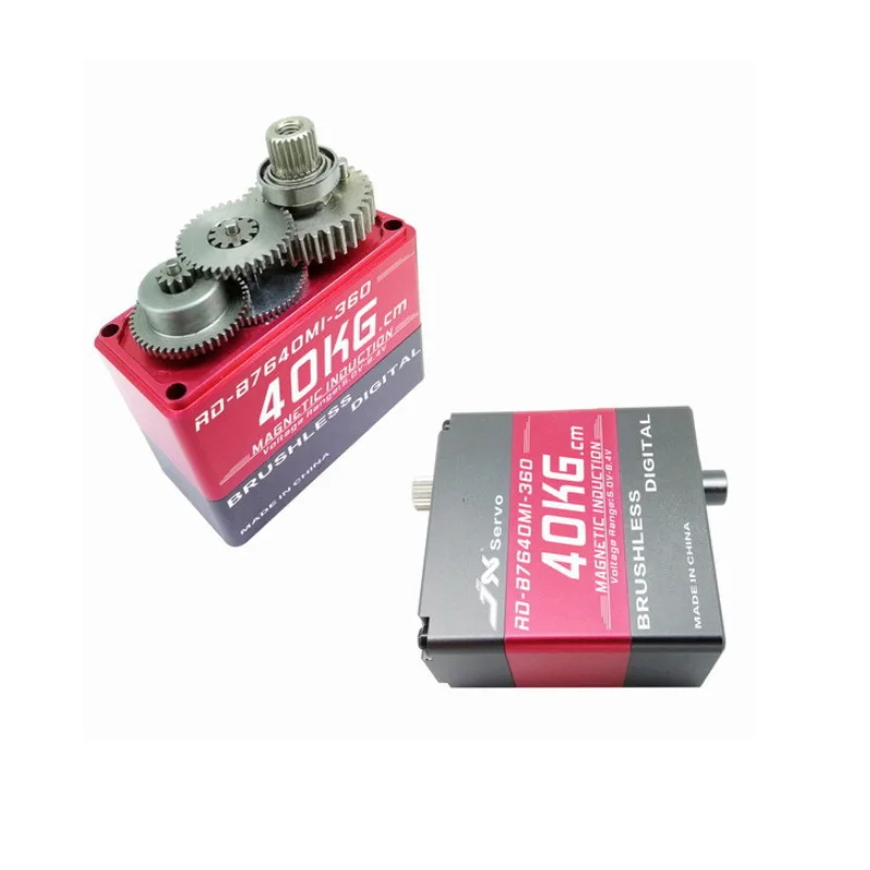 JX Servo RD-B7640MI-360 40 кг 8,4 V сервопривод 360 градусов Магнитный индукционный полный ЧПУ алюминиевых корпусов робот Механическая рука робота