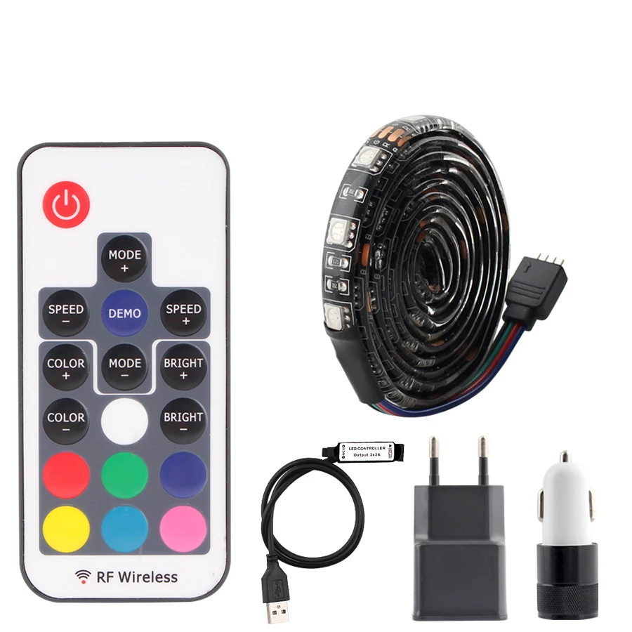 5 В USB Светодиодная лента светильник RGB PC 5050 60 Светодиодный/м в Диодная лампа