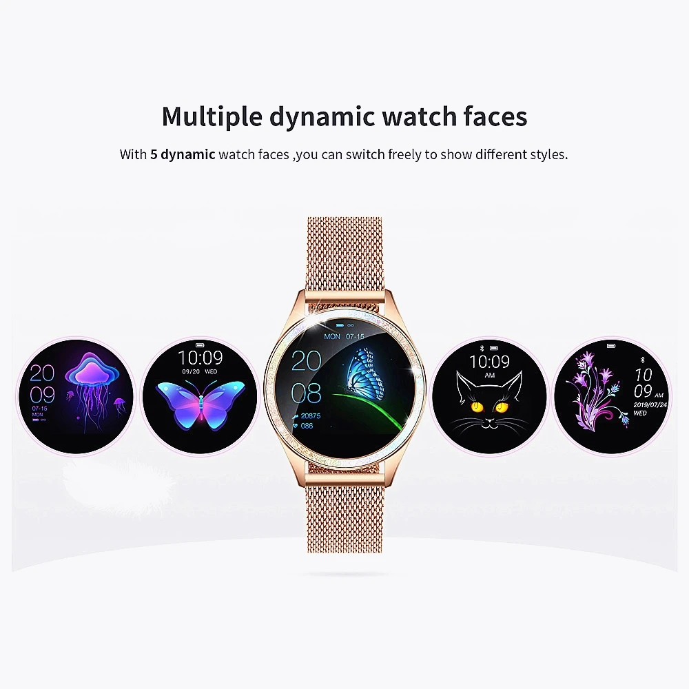 Nennbo Ai05 Smart Watch Women IP68 Wristwatch Heart Rate Bluetooth Watch Women Bracelet 2019 Lady Watch KW10 Upgraded Version Nennbo Ai05 Smart Watch Women IP68 Wristwatch Heart Rate Bluetooth Watch Women Bracelet 2019 Lady Watch KW10 Upgraded Version