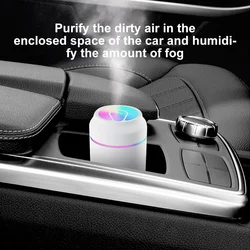 Humidificateur d'air de voiture avec lumière RGB, diffuseur de brume réglable, pour maison, bureau, voiture, 200ml, Rechargeable par USB 