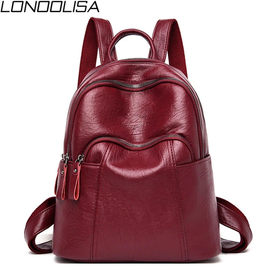 

Elegant Women Soft Leather Backpacks Multi-layer Storage Bag School Bags For Teenage Girls High Quality Ladies Travel Backpack