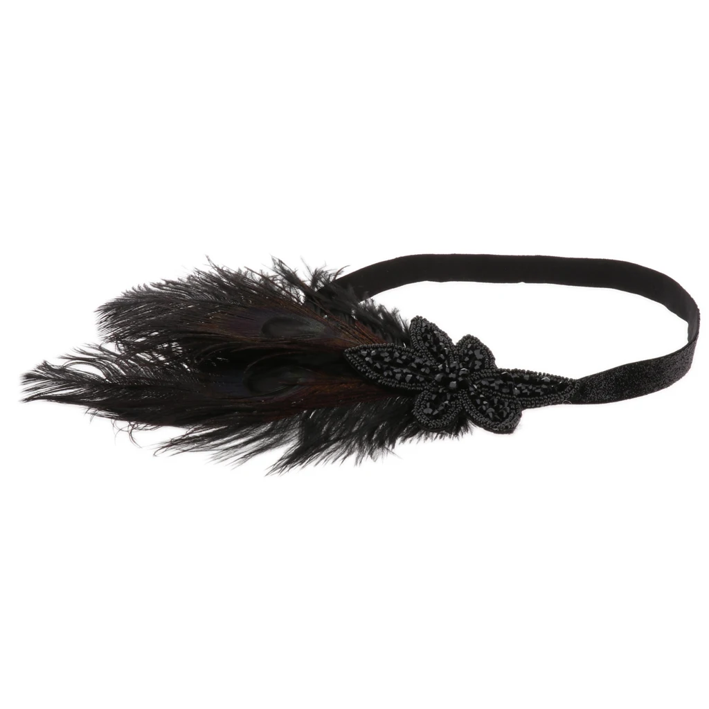 Women Flapper Headband, Boho Elastic Headband, Handmade Fascinator Headpiece for Wedding, Party, Prom, Evening Events