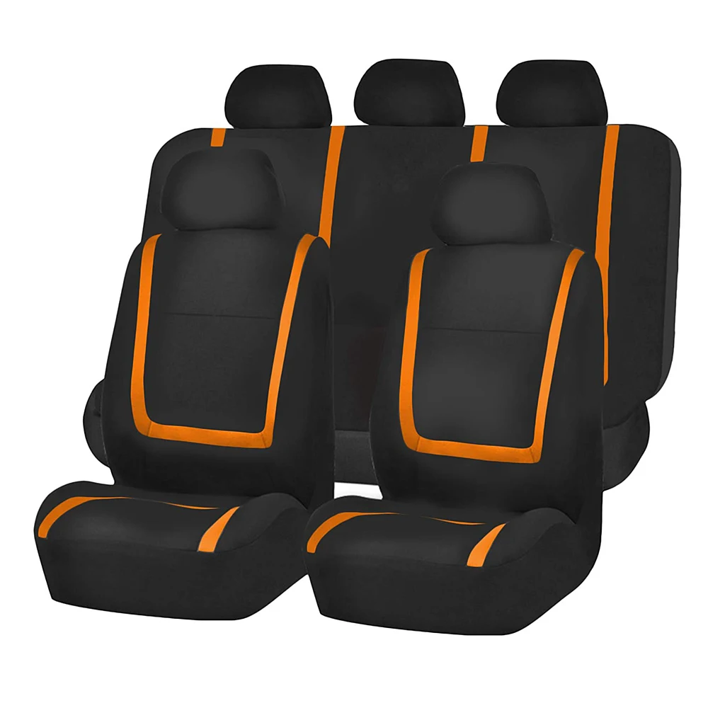 8 шт./компл. универсальный чехол для автомобильных сидений автомобиля полиэфира спереди на заднем сиденье Наволочки протектор стайлинга автомобилей Авто аксессуары для интерьера - Название цвета: Оранжевый