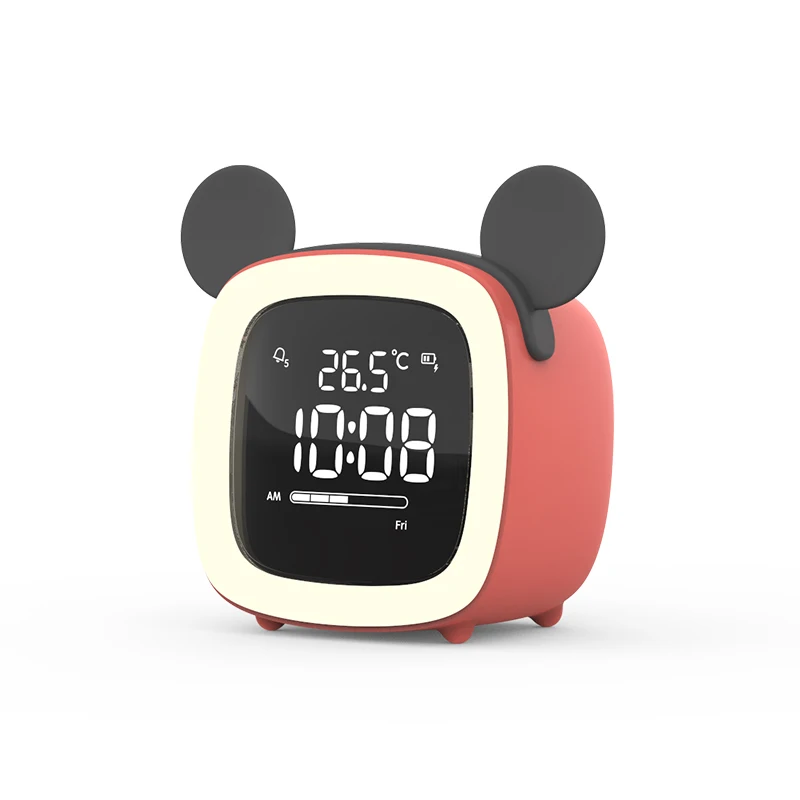 Electronic Alarm Clock Cute Rabbit Cartoon Silence Bunny Clock Despertador Cargador Kinderklok Bedroom Table 50nz084