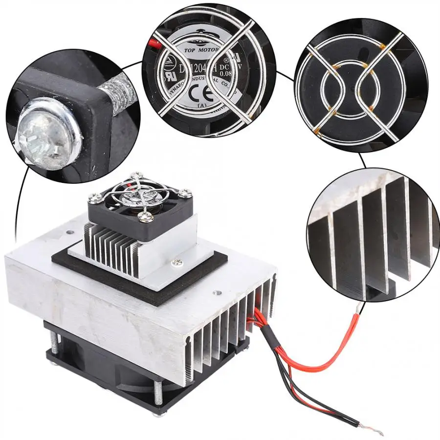 12V 6A Thermoelectric Peltier Refrigeration Cooling System Kit Cooler Fan DIY Cooling System Kit