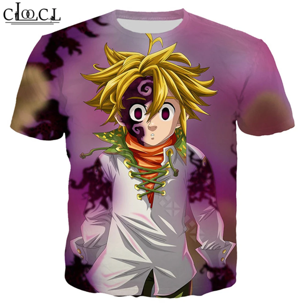 T Shirt 8 Футболка с надписью «Seven Deadly Sins» для мужчин и женщин, 3D принт, Meliodas, грех гнева, футболки с коротким рукавом, Повседневная Уличная одежда, модные пуловеры - Цвет: T Shirt 8