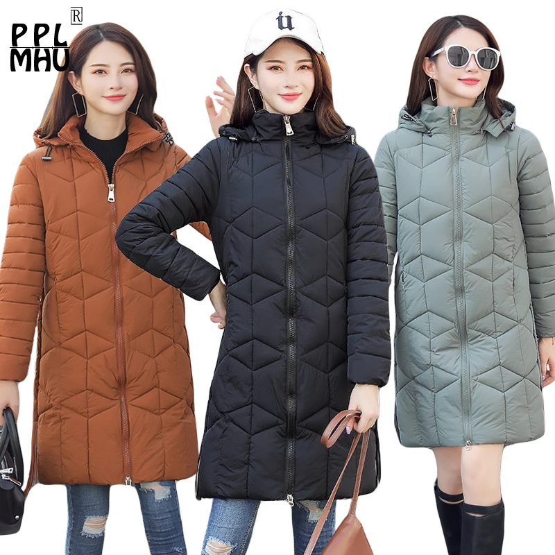 

2019 Nueva Parkas mujer abrigo de invierno engrosamiento algodón chaqueta Outwear Parkas para mujer invierno largo con capucha