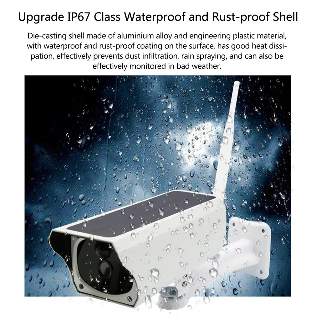 Solar WiFi IP Camera 1080P HD Outdoor Charging Battery Wireless Security Camera PIR Motion Detection Bullet Surveillance CCTV
