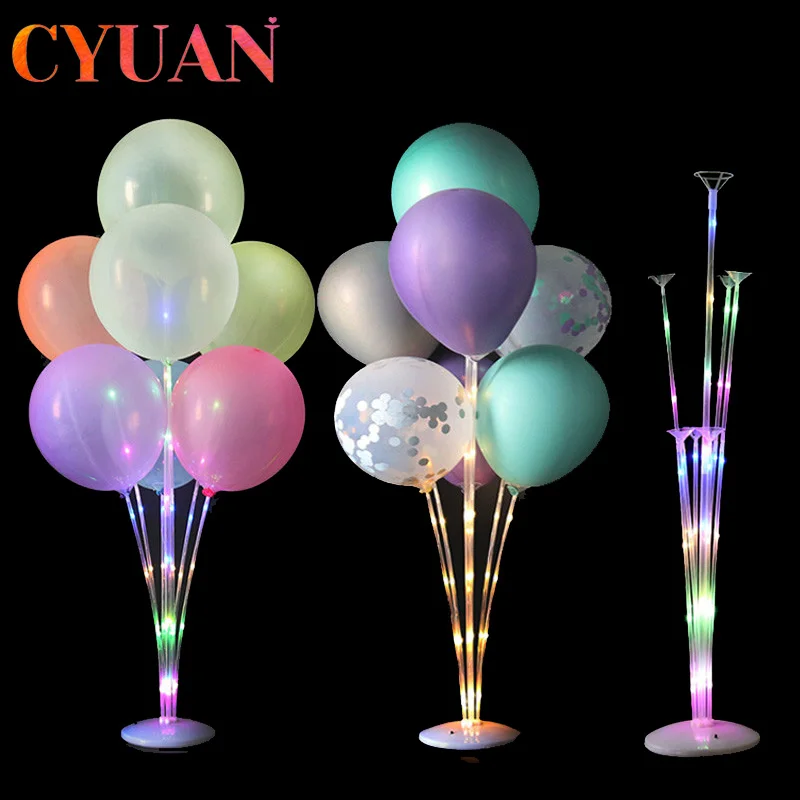 

CYUAN 1/2set Led Light Balloon Stand Column Wedding Decoration Balloon Birthday Party Kids Adult Event Party Ballons Accessories