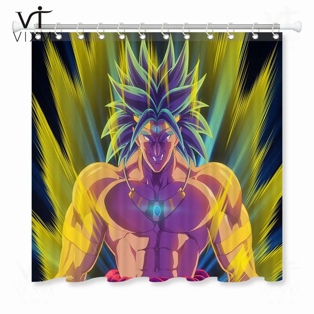 Аниме 3D занавеска для душа Dragon Ball серия занавеска для душа для ванной комнаты Водонепроницаемая Экологичная ткань для ванной Декор с наборами - Цвет: 3