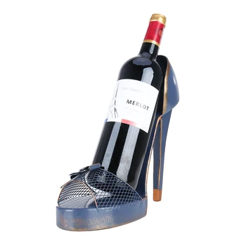 

Tooarts High heel Wine Rack Creative Wine Holder Modern Art Ornament Hotel Cabinet Decor Desk Decor Perfect Gift Blue