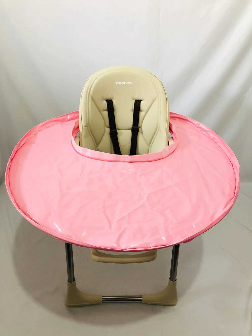 Pink Saucer Роскошный Материал TPU для ребенка BLW самостоятельное Кормление анти-грязный артефакт детский обеденный стул нагрудник поднос коврик блюдце - Цвет: Pink Saucer