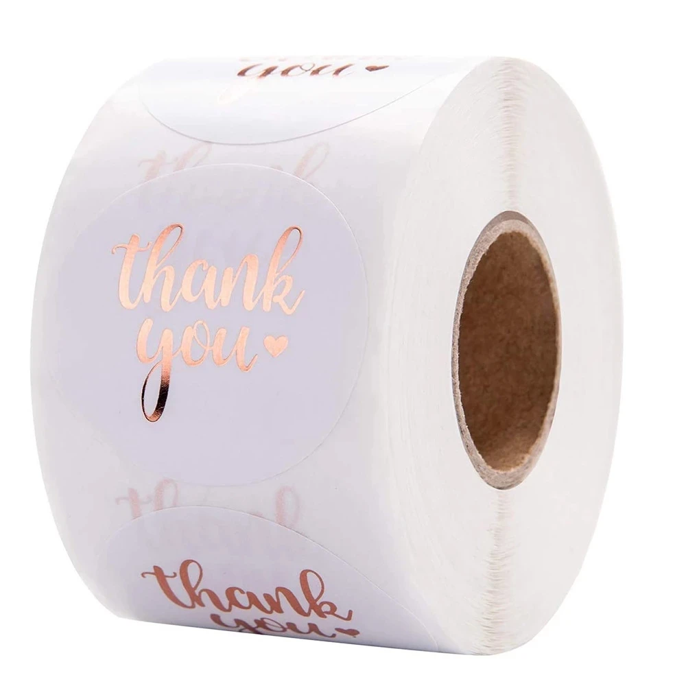 

500pcs 1.5'' Gold foil thank you sticker for Wedding decor business package gift seal label shipping sticker handmade stationery