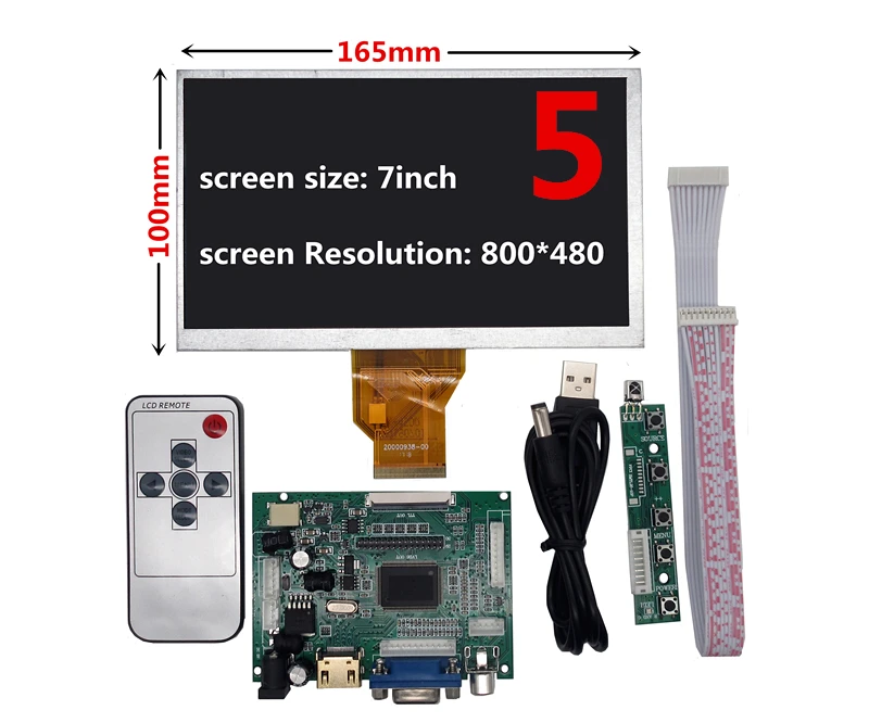 7/8/9/10.1 inch 1024*600 Screen LCD Display with HDMI VGA Driver Board Monitor for Raspberry Pi Banana/Orange Pi Mini computer