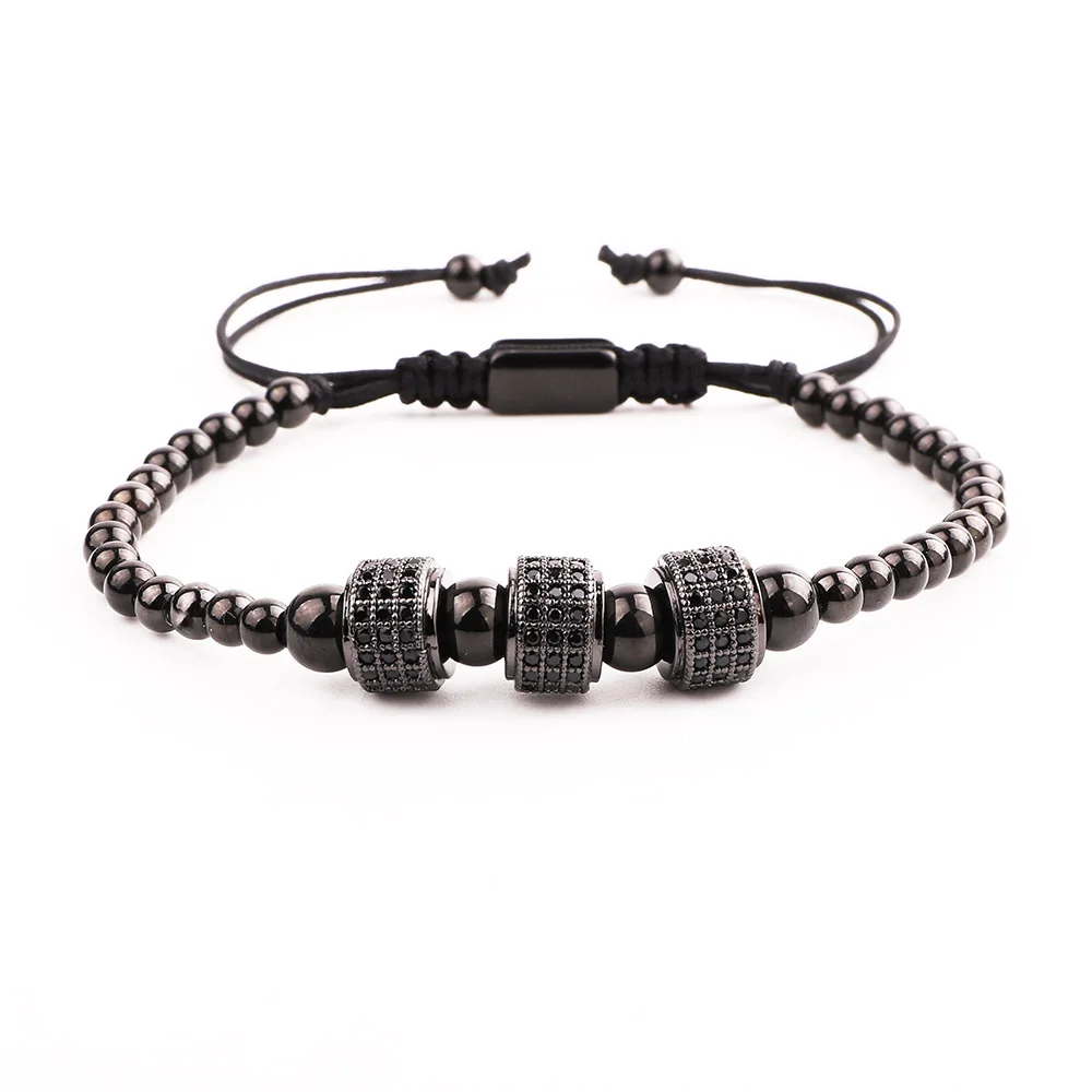 JARAVVI High Quality Men Wome Bracelet Luxury CZ Pave Tube Stainless Steel Beads Macrame Friendship Bracelet Men Jewelry Gift - Image 3