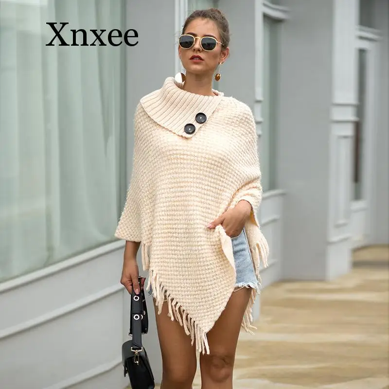 2020 New Tops Korean Style Women Winter Furry Soft Loose Casual Tassel Cape Overcoat Knitted Sweater Harajuku Female 2020 New Tops Korean Style Women Winter Furry Soft Loose Casual Tassel Cape Overcoat Knitted Sweater Harajuku Female