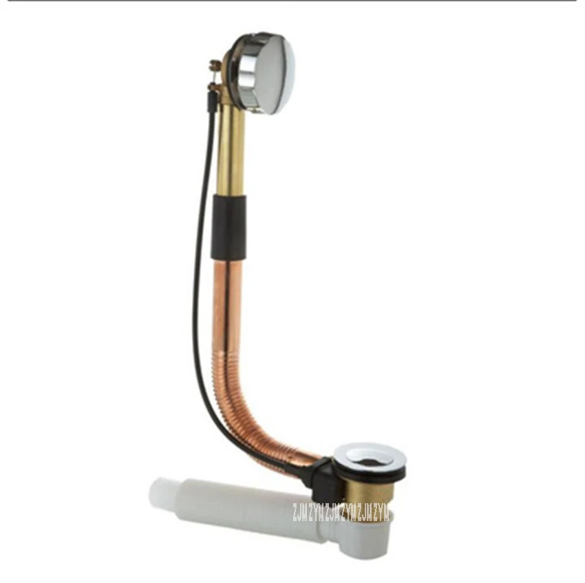 0033-Full-Copper-Rotary-Bounce-Basin-Drainer-Set-Copper-Bathtub-Sewer ...