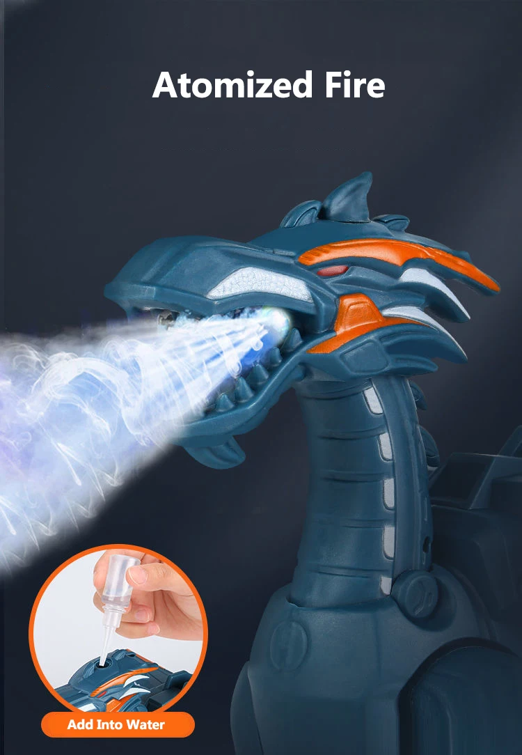 Simulation Fire Dinoasur Water Spray Cool Light Electric Mechanical Children Entertainment Puzzle Model Game Toys for Boys Gifts 4