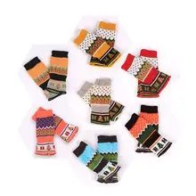 Зимние вязанные перчатки-митенки, перчатки для рождественской елки, вязаные перчатки, перчатки для компьютера, цветные модные перчатки, 1 пара