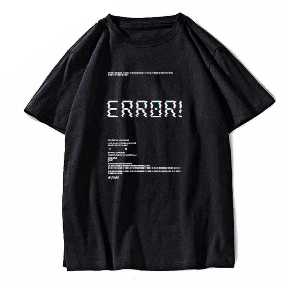 Популярная мужская одежда, Homme Error Gift, Мужская футболка большого размера, свободная Мужская футболка из хлопка, мужские футболки