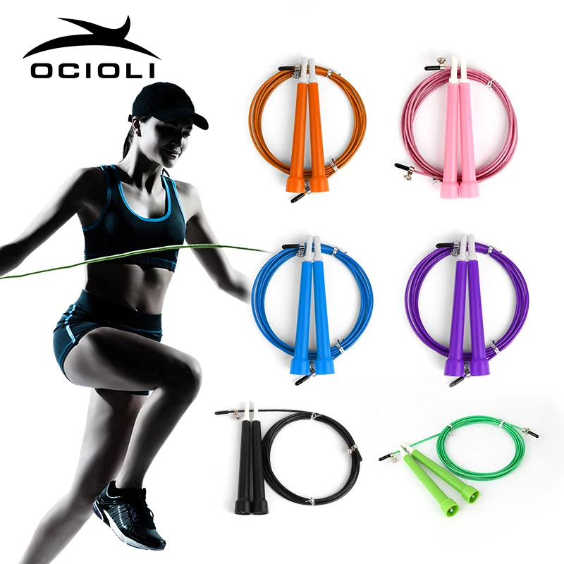 

multiple colour NEW Steel Wire Skipping Skip Adjustable Jump Rope Crossfit Fitness Equipment Exercise Workout 3 Meters