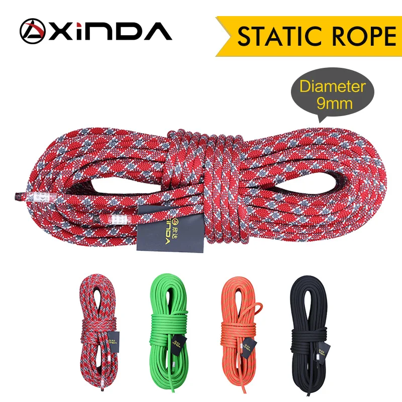 

10M/20M Camping Rock Climbing Rope 9mm Static Rope 21KN High Strength Safety Rope For Working at Height Climbing Equipment Rope