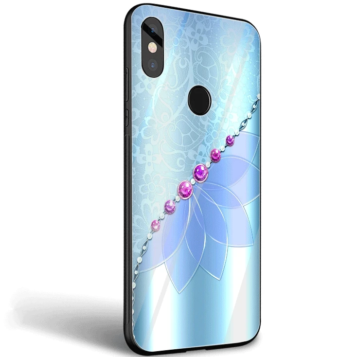 Мобильный телефон Стекло чехол для Xiaomi mi 8 9 Lite A1 A2 Red mi Примечание 5 6 7 Pro 6A 4X F1 чехол с украшением в виде кристаллов Стразы, с принтом в виде цветов