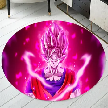 

Anime Dragon Ball Z Glass Round Floor Rug Carpet Room Doormat Non Slip Mat Cartoon Super Saiyan Bedroom Carpet for Home Office