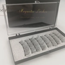 Pestañas postizas magnéticas 3D, 5 imanes, 8 Uds., duraderas, hechas a mano, de visón Artificial Natural, con pinzas