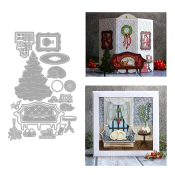 

2020 New 3D Metal Cutting Dies and Scrapbooking For Paper Making Christmas Tables Sofa Background Embossing Frame Card Craft Set