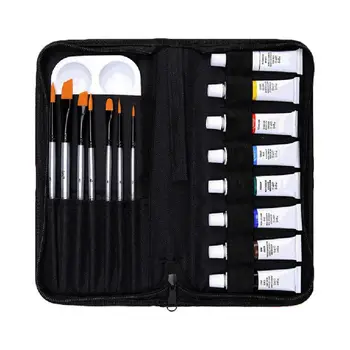 

16pcs Professional Acrylic Paints Brush Palette Set Hand Painted Wall Paint Artist Draw Painting Pigment