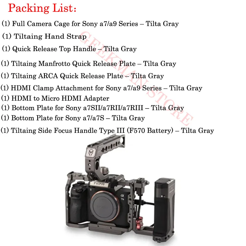 TA-T17-B-G Tilta TA-T17-A-G Rig Cage для sony A7II A7III A7S A7S II A7R II A7R IV A9 Rig Cage для sony A7/A9 series Tiltaing VS Smallring - Цвет: TA-T17-B-G