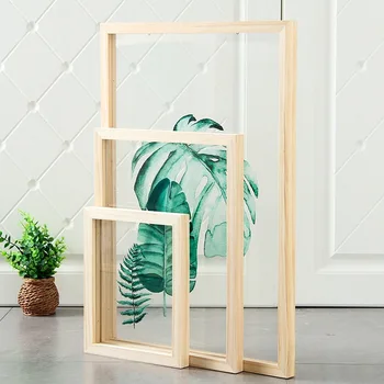 

Modern Minimalist Decorative Painting the Living Room Mural Flower Transparent Glass Painting Nordic Solid Wood Abstract Plant P