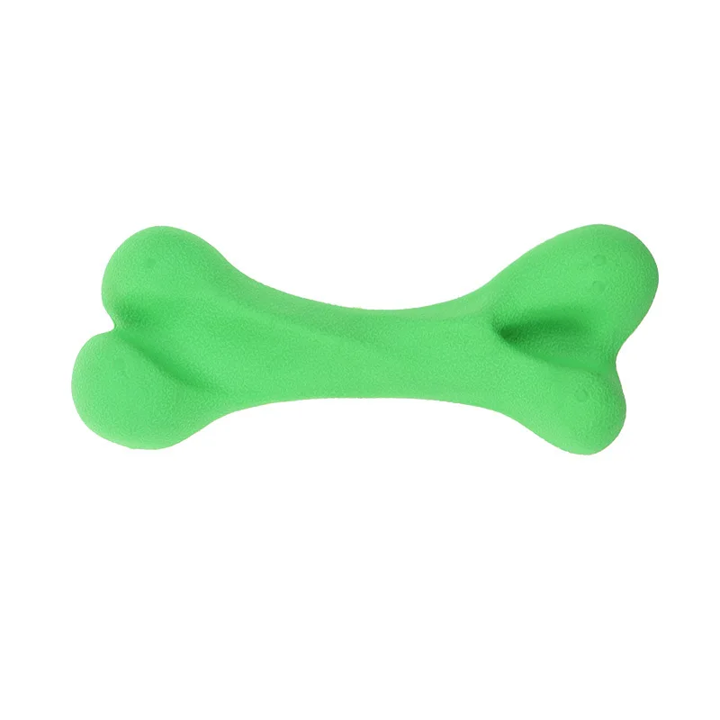 1 шт твердая игрушка для домашних животных резиновая игрушка для собак кость молярная Жевательная Кость Собака Игрушка для кусания резиновые игрушки с запахом жевательные игрушки для товары для животных, собак - Цвет: Green