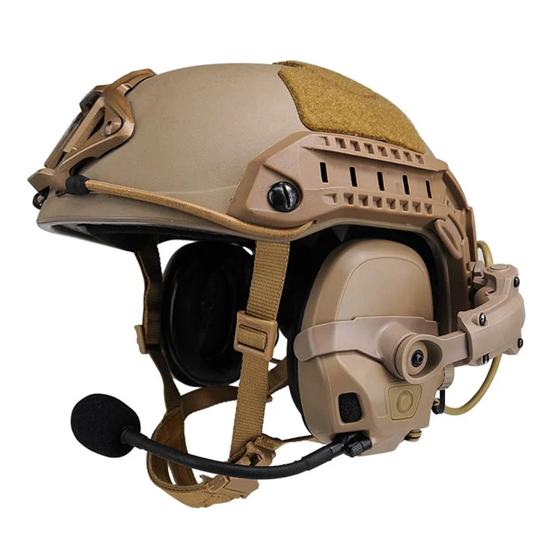

FCS Tactical AMP HeadSet Head & Helmet-mounted Pickup Noise Reduction Military Aviation Communication AMP Headphone