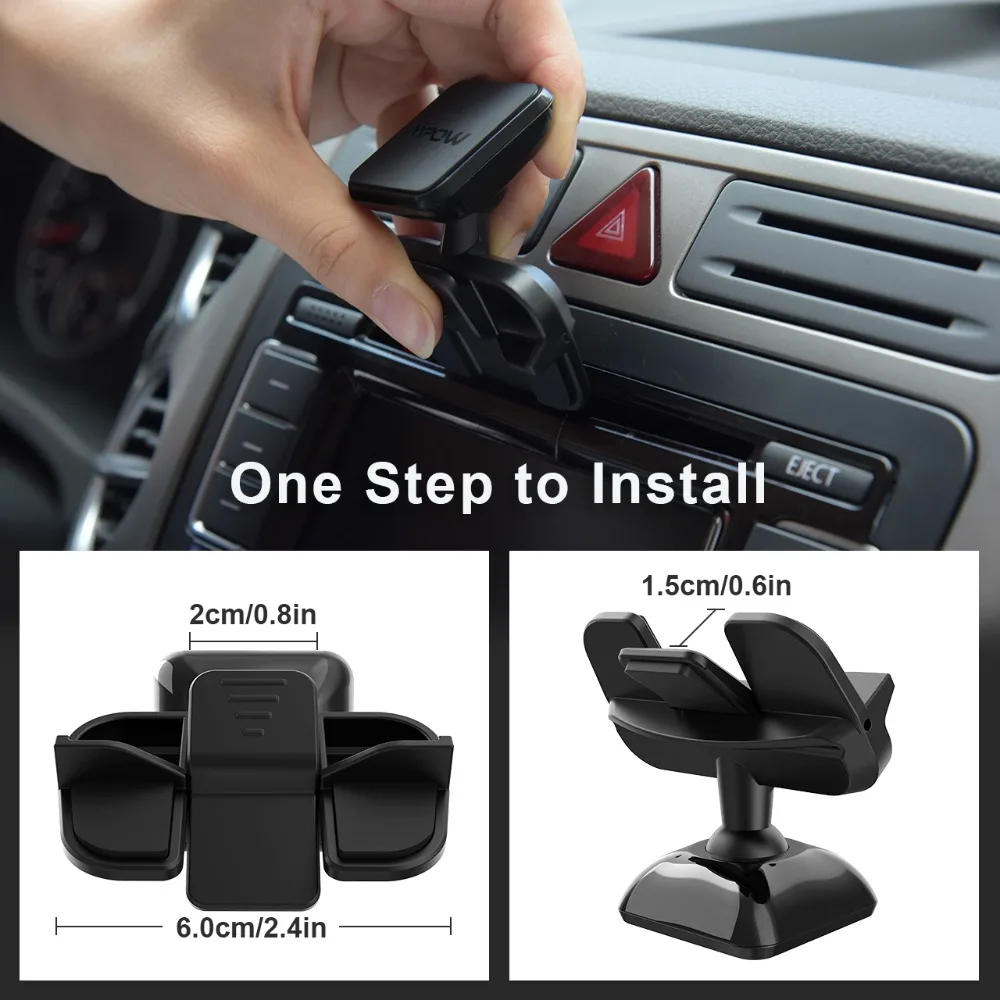 Mpow 098A Universal CD Slot Car Mount Stand Easy Installation Car Phone Holder 360 Degree Rotatable Magnetic GPS Holder For Car (4)