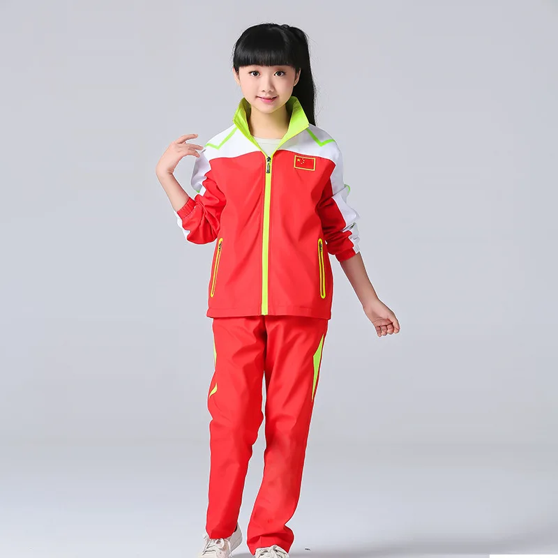 

Spring And Autumn National Team Parent And Child Sports Set Men And Women School Uniform Children Long Sleeve Martial Arts Sport