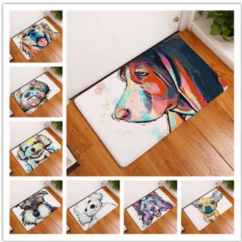 

Dogs Printed Bathroom Mat Anti-slip Bath Shower Rugs Soft Doormat Hallway Porch Bedroom Carpet for Living Room Home Decor
