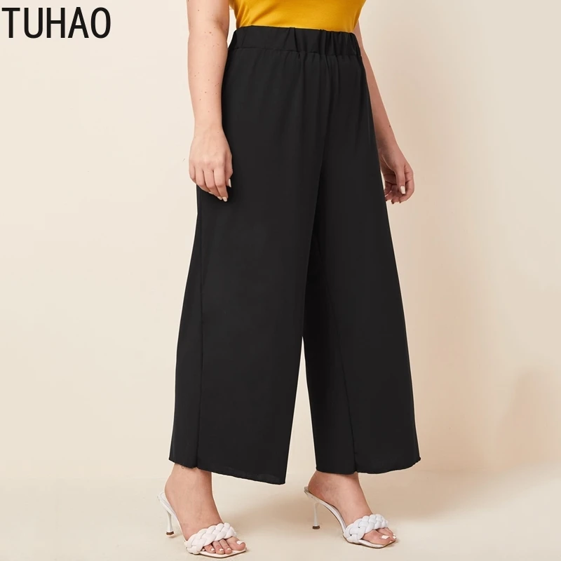

TUHAO Large Size 7XL 6XL 5XL 4XL 3XL Woman Office Lady Pants Wide Leg Trousers Women's oversized Casual Drape Straight Pants