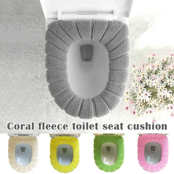 

Universal Toilet Seat Cover Lithe Warm Thickening Coral Fleece Cushion Washable QP2