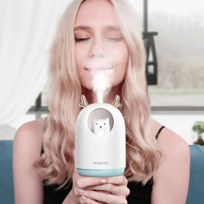 

Cute Air Humidifier Ultrasonic Mini Aroma Essential Oil Diffuser Home Car USB Fogger Mist Maker LED Night Lamp