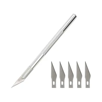 

6 Blades Craft Artwork Cutting Knife DIY Carving Knife Stencil Scoring Hobby Chiseling Model Repairing Sculpture Scalpel Knife