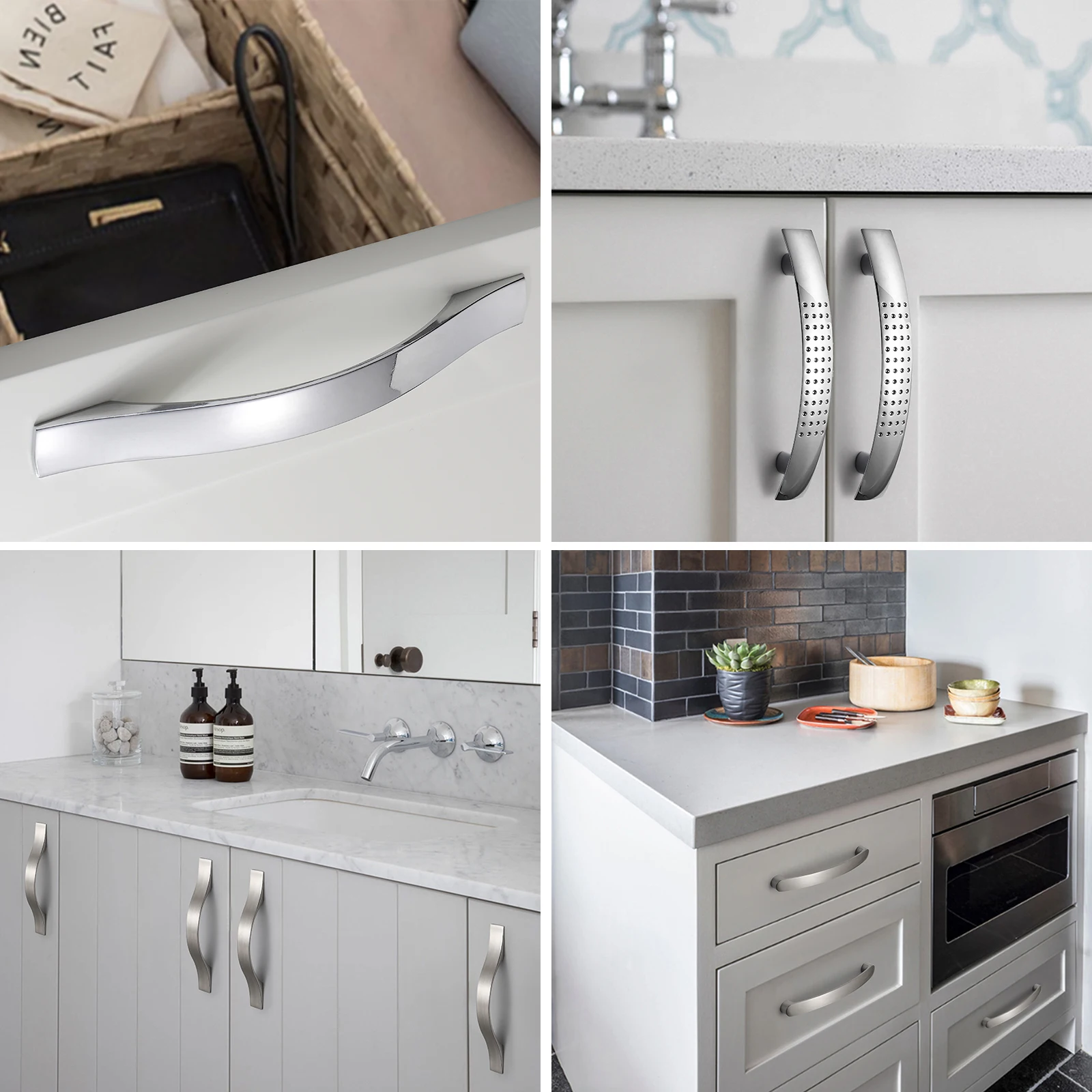 Cabinet Handles Knobs Aluminum Alloy Kitchen Drawer Furniture Hardware