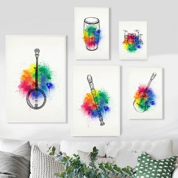

Color Musical Instrument Art Canvas Poster Prints Home Wall Decor Painting Dropshipping