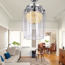 220 В Хрустальный потолочный вентилятор, светильник 42 дюйма, лампа с пультом дистанционного управления для ресторана, гостиной, домашнего декора, бесшумный потолочный вентилятор, светильник