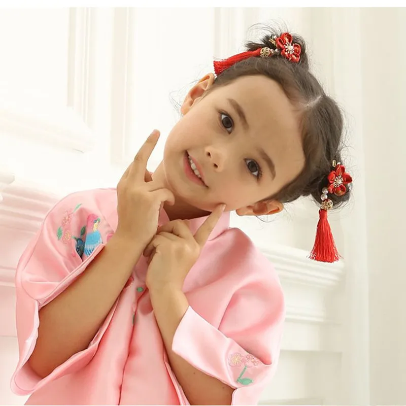 Детская заколка для волос в китайском стиле с бахромой милые аксессуары