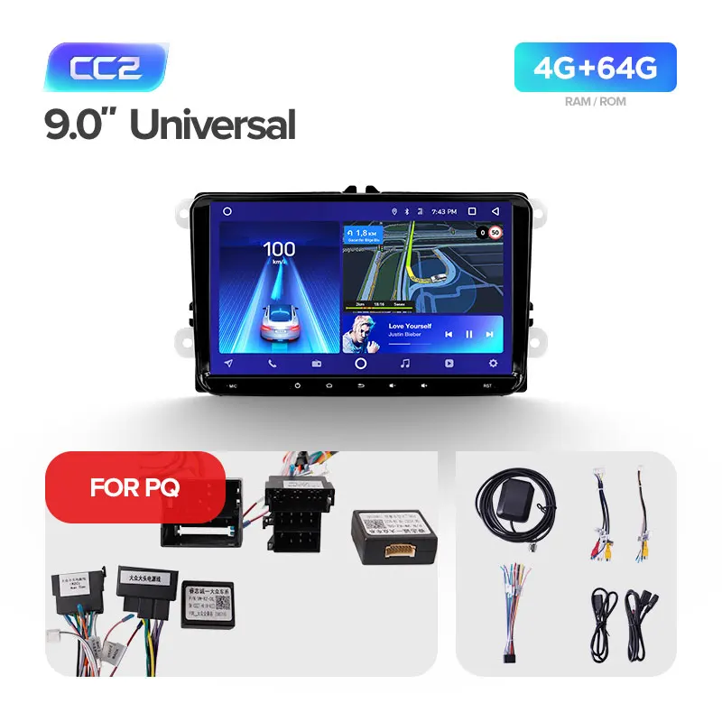 TEYES CC2 Штатное Головное устройство For Volkswagen Sharan GPS Android aвтомагнитола магнитола автомагнитолы Андроид для Фольксваген Шаран аксессуары штатная магнитола автомобильная мультимедиа - Цвет: PQ CC2 64G